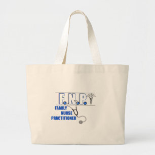 FNP LOGO STETHOSCOPE FAMILIE NURSE PRACTITIONER GROTE TOTE BAG