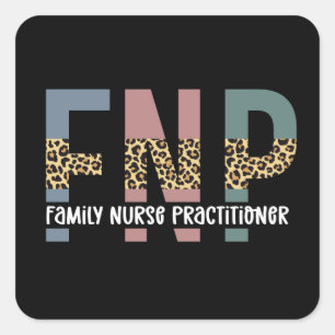 FNP-reeks: verpleegkundige Cheetah Print Vierkante Sticker