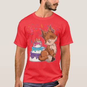 Fo Lover Forest Animal Kids Birthday Party Cake Cu T-shirt