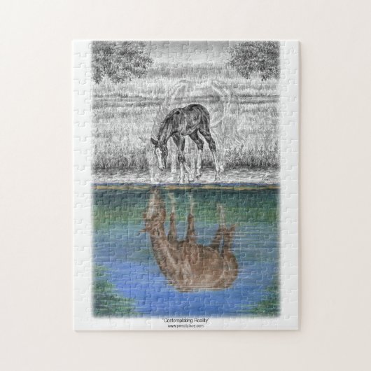 Foaalwaterreflectie van paarden legpuzzel (Verticaal)