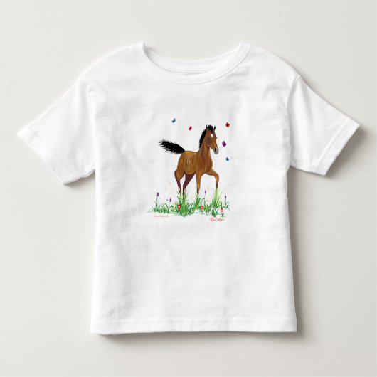 Foal and Butterflies Peuter T-shirt (Voorkant)
