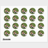 Foal Laying in Grass Ronde Sticker (Vel)