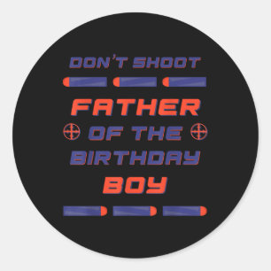Foam Dart War Verjaardag Vader van de Verjaardag J Ronde Sticker