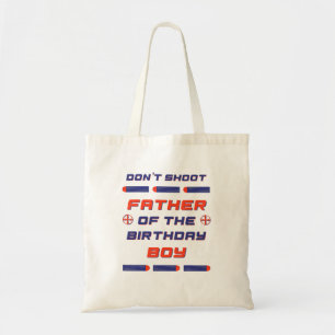 Foam Dart War Verjaardag Vader van de Verjaardag J Tote Bag