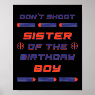 Foam Dart War Verjaardag Zuster van de Verjaardag Poster
