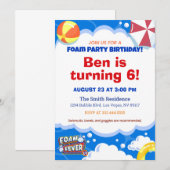 Foam Fever Las Vegas Anniversaire Fête Invitation (Devant / Derrière)