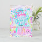 Foam Verjaardagsfeestje Zwembad Splash Pad Tie Dye Kaart (Staand voorkant)