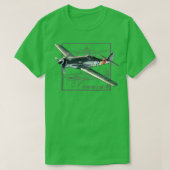 FockeWulf FW 190 WW2 gevechtsvliegtuig T-shirt (Design voorkant)