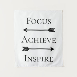 Focus Achieve Inspire Black Arrows Inspirerend Wandkleed