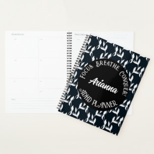Focus, Adem, Verover ADHD Zwart, Wit, Blad Planner