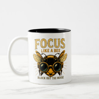Focus Als een Bij | Grappige Bij Tweekleurige Koffiemok