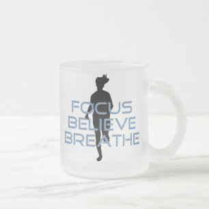 Focus Believe Breathe Blue T-shirts Matglas Koffiemok