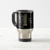 Focus Black Llama Motivational Travel Mug (Devant gauche)