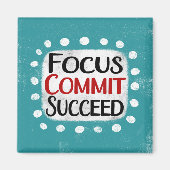 Focus Commit Réussite Réfrigérateur Magnet (Devant)