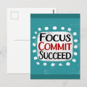 Focus Commit Succeed-Briefkaart Briefkaart (Voorkant / Achterkant)