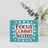 Focus Commit Succeed-Wenskaart Kaart (Staand voorkant)