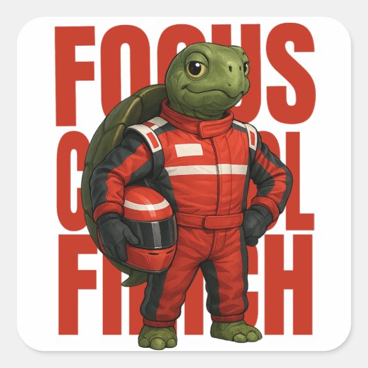Focus. Control. Finish Vierkante Sticker (Voorkant)