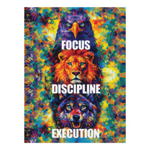 Focus Discipline Uitvoering Adelaar Leeuw Wolf Mot Foto Afdruk