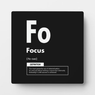 FOCUS - element van succes - Motivatie Fotoplaat