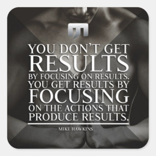 Focus en resultaten - Workout Motivatie Vierkante Sticker