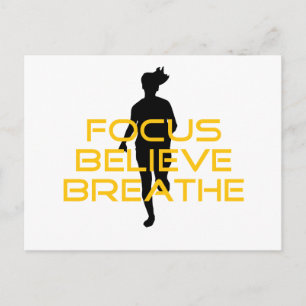 Focus gelooft Breathe Yellow Running Fitness Briefkaart
