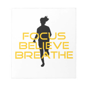 Focus gelooft Breathe Yellow Running Fitness Notitieblok
