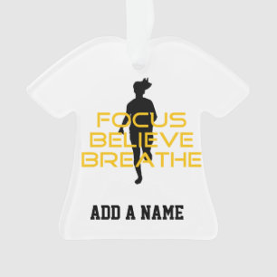 Focus gelooft Breathe Yellow Running Fitness Ornament