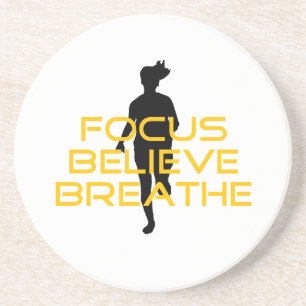 Focus gelooft Breathe Yellow Running Fitness Zandsteen Onderzetter