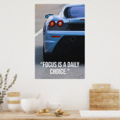 Focus Is een Dagelijkse Keuze Auto Quote Poster (Keuken)