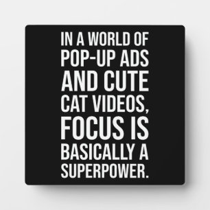 Focus is een Superpower - succes Motivatie Fotoplaat