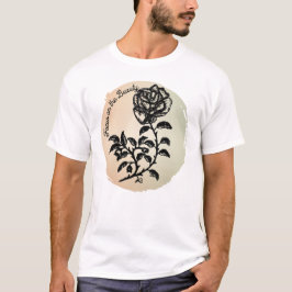 Focus op de Beauty Pen en Ink Cottage Roos T-shirt