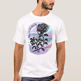 Focus op de Beauty - Pen en Ink Roos op Pastel T-shirt