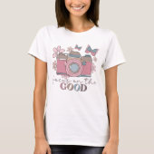 Focus op de goede camera Boho Floral Butterfly T-shirt (Voorkant)