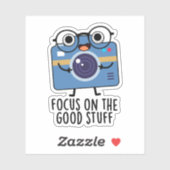 Focus op de goede dingen positieve camera woordspe sticker (Vel)