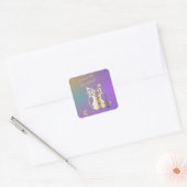 Focus op de goede - gouden uil Inspirerend zin Vierkante Sticker (Envelop)