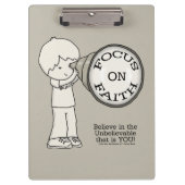 Focus op geloof klembord (Voorkant)