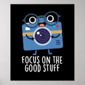 Focus op het goede spul Positive Pun Dark BG Poster (Voorkant)