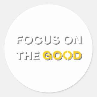 Focus op het goede tekstontwerp ronde sticker