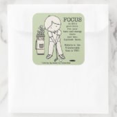 Focus op het goede vierkante sticker (Tas)