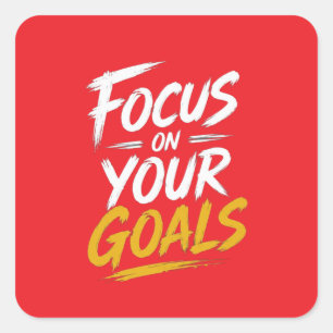 Focus Op Je Doelen Motivatie Vierkante Sticker
