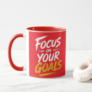 Focus op je Doelen Motiverende Typografie Mok