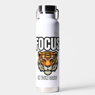 Focus op je Doelen Tijger T-shirt Motiverend Waterfles