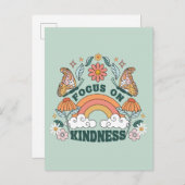 Focus op Kindness Groovy Graphic Briefkaart (Voorkant / Achterkant)