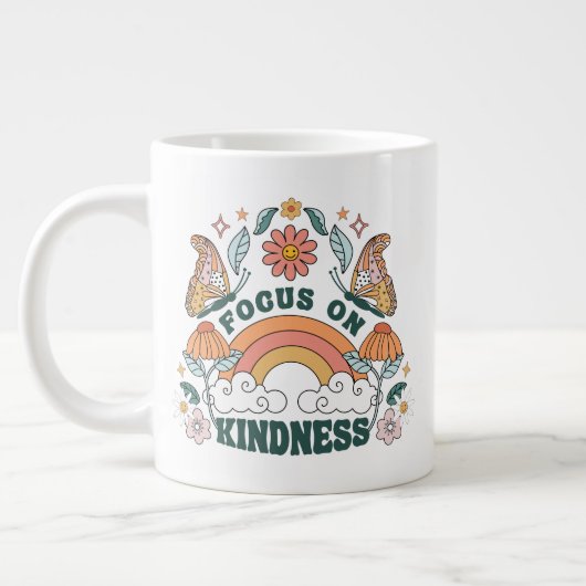 Focus op Kindness Groovy Graphic Extra Grote Beker (Links)