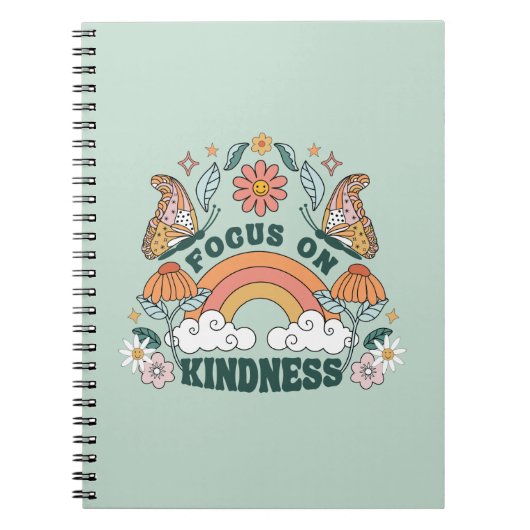 Focus op Kindness Groovy Graphic Notitieboek (Voorkant)