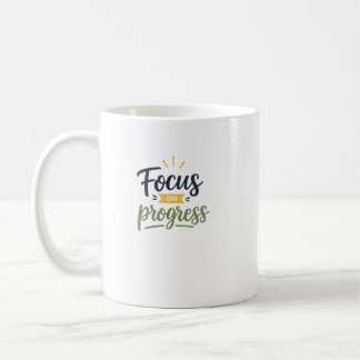Focus Op Vooruitgang Motiverende Lettertypografie Koffiemok