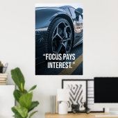 Focus Pays Interest Car Motivation Poster (Bureau à domicile)