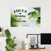 "Focus"Positive Quotation "Wall art & Poster" Poster (Thuiskantoor)