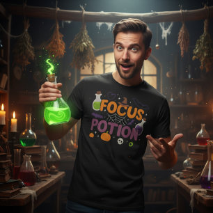 Focus Potion Halloween Schattige Hekserige Spoke T-shirt