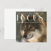 Focus Quote op Wolf Afbeelding Aanmoediging Kaart (Voorkant / Achterkant)